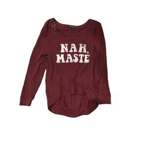 Fifth Sun Light Knit Sweater Namaste Womans M